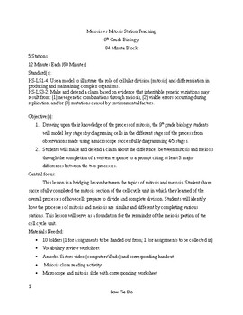 Preview of Meiosis Stations (Lesson Plan & Materials)