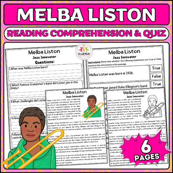 Preview of Melba Liston: Jazz Trailblazer Nonfiction Reading & Activities, Women's History