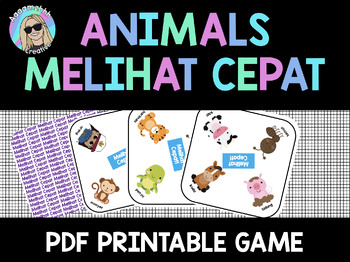 Preview of Melihat Cepat: Animals Indonesian Verbal Vocabulary Practise Game