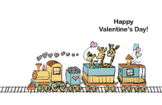 Mellow Valentine's Day Card With Trains, Giraffes, & Hearts