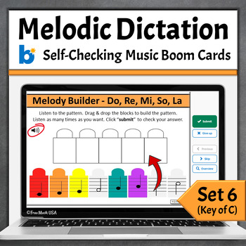 Preview of Melodic Dictation Ear Training Boom Cards Key of C - Do Re Mi So La