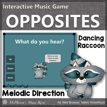 Preview of Melodic Direction Up Down Same Interactive Music Game {Dancing Raccoon}