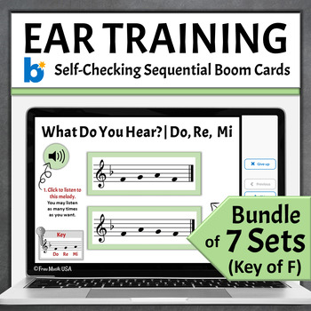 Preview of Music Ear Training Online Games Melodic Boom Cards Bundle - Key of F