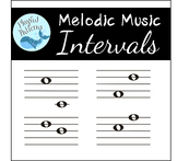 Melodic Music Intervals Clip Art:  Music Worksheet, Piano 