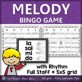 Music Bingo Game Solfege Do Mi Sol La with Rhythm for Elem