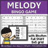 Music Bingo Game Solfege Pentatonic with Rhythm for Elemen