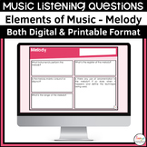 Melody Elements of Music Listening Questions for Song Anal