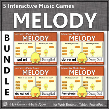 Preview of Spring Music | Solfege Interactive Melody Games Bundle {Dancing Chick}