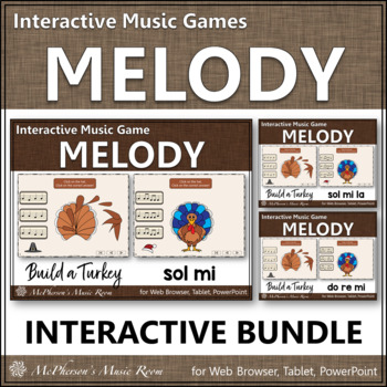 Preview of Solfege | Thanksgiving Music | Interactive Melody Games {Build a Turkey Bundle}