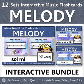 Preview of Solfege | Melody Flashcards | Interactive Music Flash Cards Bundle
