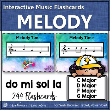 Preview of Solfege | Melody Flashcards Do Mi Sol La Interactive Music Flash Cards