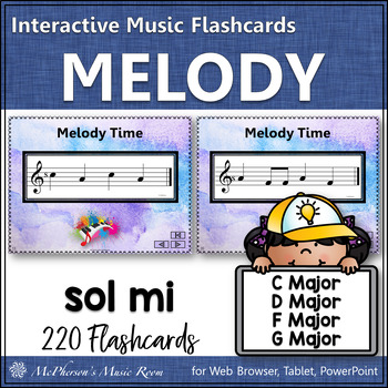 Preview of Solfege | Melody Flashcards Sol Mi Interactive Music Flash Cards