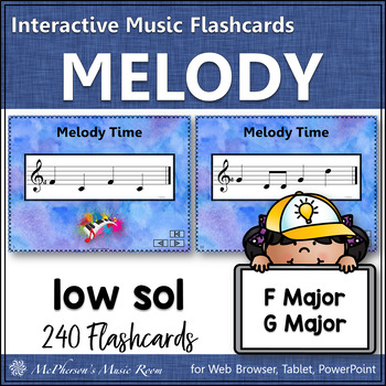 Preview of Solfege | Melody Flashcards Low Sol Interactive Music Flash Cards
