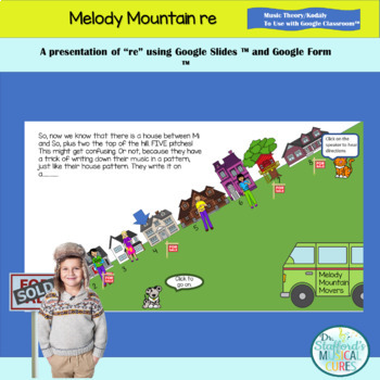 Preview of Melody Mountain "Re" to Use with Google Classroom for Distance Learning in Music