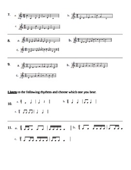 Melody & Rhythm Test grade 4 by Amy Rittle | TPT