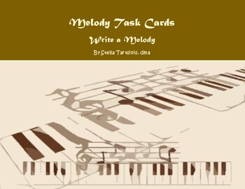 Preview of Melody Task Cards: Write a Melody