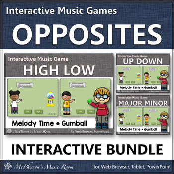 Preview of Melody Music Opposites ~ Interactive Music Games Bundle {gumball}