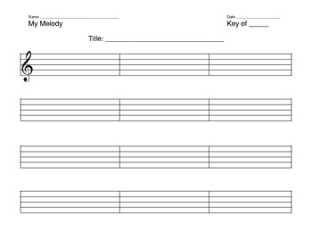 Preview of Melody Writing Blank Manuscript
