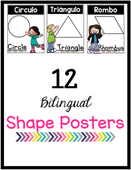 Melonheadz Bilingual Shape Posters by Bilingual Printable Resources