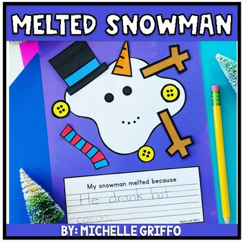 Preview of Melted Snowman Craft Bulletin Board Winter Activity Writing