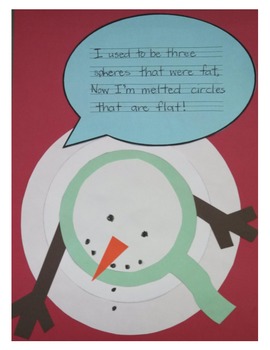 Preview of Melted Snowman Printable Template and Poem