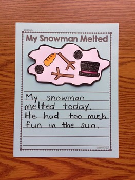 Melted Snowman Writing Activity by Simply Kinder | TpT