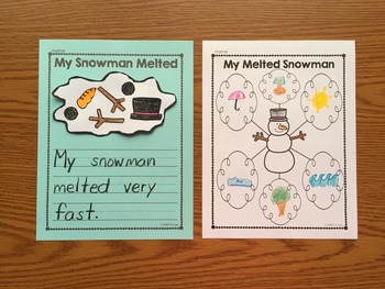 Melted Snowman Writing Activity by Simply Kinder | TpT