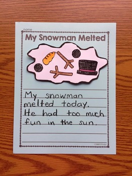 Melted Snowman Writing Activity & Craft, Winter Writing for