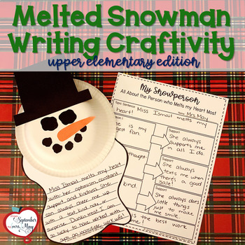 Preview of Melted Snowman Writing Craftivity, bulletin board set (upper elem)