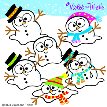 Melting Snowman Clipart Melted Snowmen Weather Spring Thawing Puddle ...