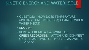 Preview of Melting ice and kinetic energy SOLE (student organized learning environment)