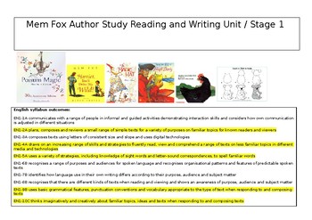Preview of Mem Fox Reading and Writing Unit