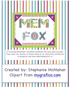 Preview of Mem Fox author study with matching PowerPoint and Mimio notebook file