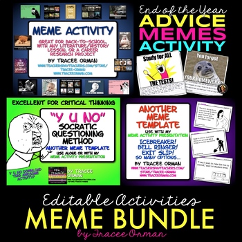 Preview of Meme Activity BUNDLE! Presentations, Activities, Editable