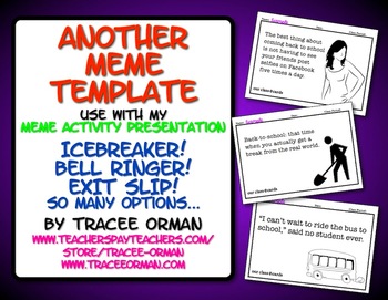 Preview of Meme Activity "Some ECard" for Icebreaker, Bell Ringer, Exit Slip