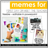 Meme Cards for First Day or Meet the Teacher | Freebie