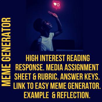 Preview of Memes- Define, Create, & Reflect - Alternative to Book Report- End of Year Act.