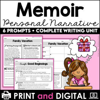 Preview of Memoir | 4th Grade Personal Narrative Writing 6 Week Unit