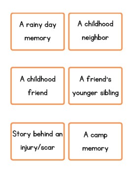 Preview of Memoir Idea Flashcards