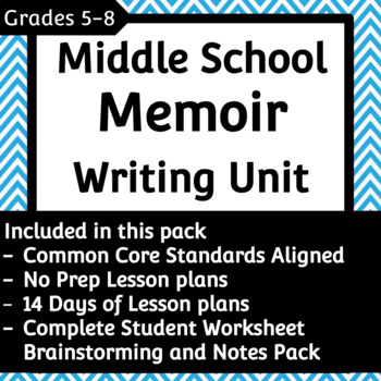 Preview of Memoir Writing Unit Plans and Student Packet
