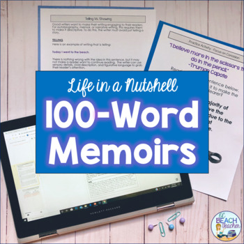 Preview of Memoirs in 100 Words - Writing with Mentor Texts - Personal Narrative Writing