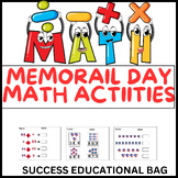 Memorail day math activities,kindergarten,1st grade,end of