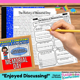 Memorial Day: Passage and Questions: Reading Comprehension Activity