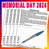 Memorial Day 2024 RACE Strategy Worksheets,Reading Compreh