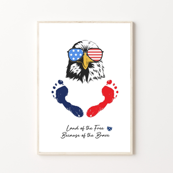 Preview of Memorial Day, 4th of July, Veterans Footprint Craft, Printable | Summer Activity