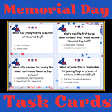 Memorial Day Activities | American History Task Cards | U.