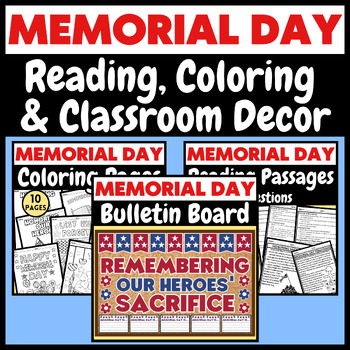 Preview of Memorial Day Activities | Memorial Day Coloring Pages, Reading & Classroom Decor