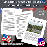 Memorial Day Activities Reading Comprehension 5th grad