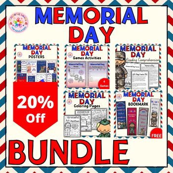 Preview of Memorial Day Activities,Reading Comprehension,Posters|1st-3rd Bundle (20% off!)