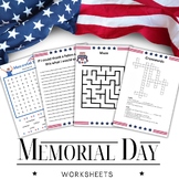 Memorial Day Activities Worksheets Veterans Reading Writin